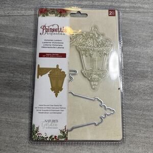 Poinsettia Perfection Metal Die Stamp Set Christmas Crafting Victorian Lantern